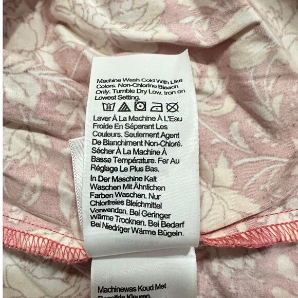 J.Crew Mini Dress Women's Large Pink White Floral Smocked Halter Ruffle V-Neck - Picture 9 of 13